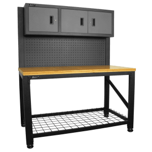 Homak Wall Cabinet 2 Door Adjustable Shelves Storage Black Steel GS00727021 New 