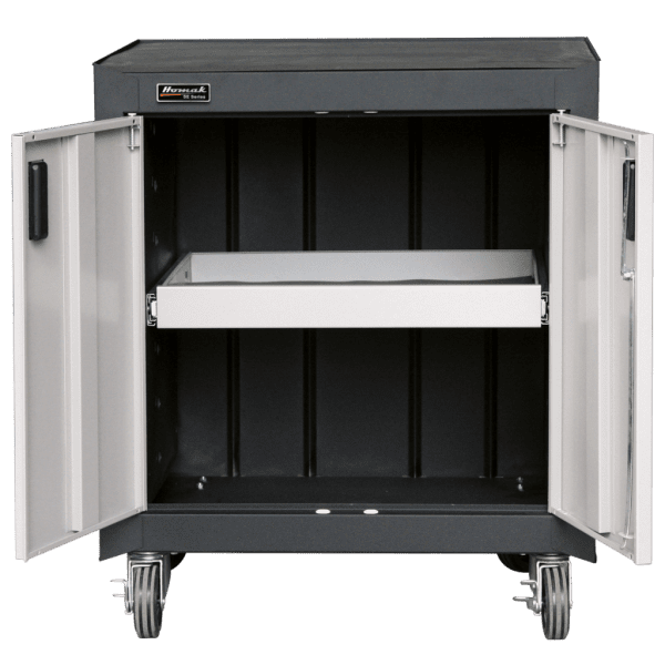 2 Door Mobile Cabinet with Pull Out Drawer Cabinetry 3