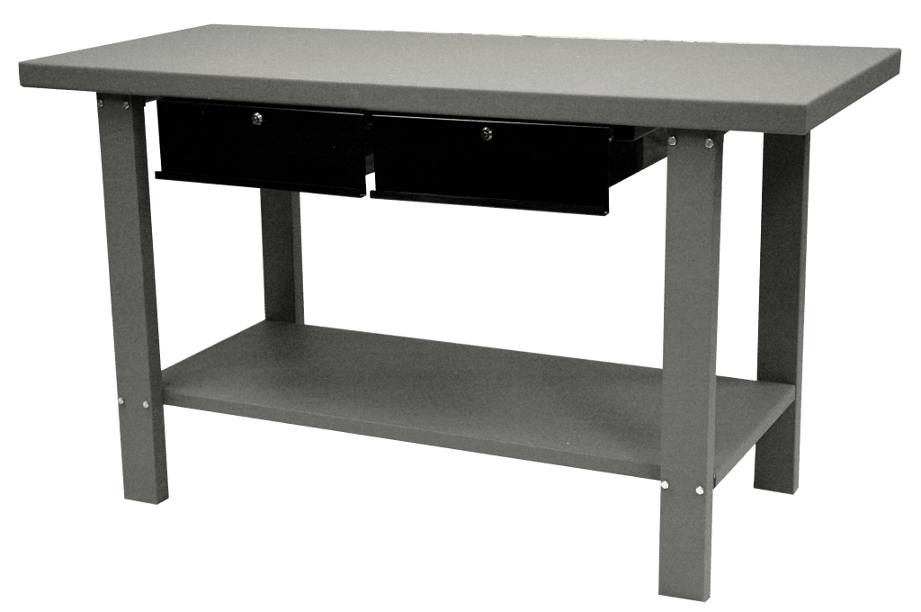 59" Industrial Steel Workbench with 2 Drawers - Homak 