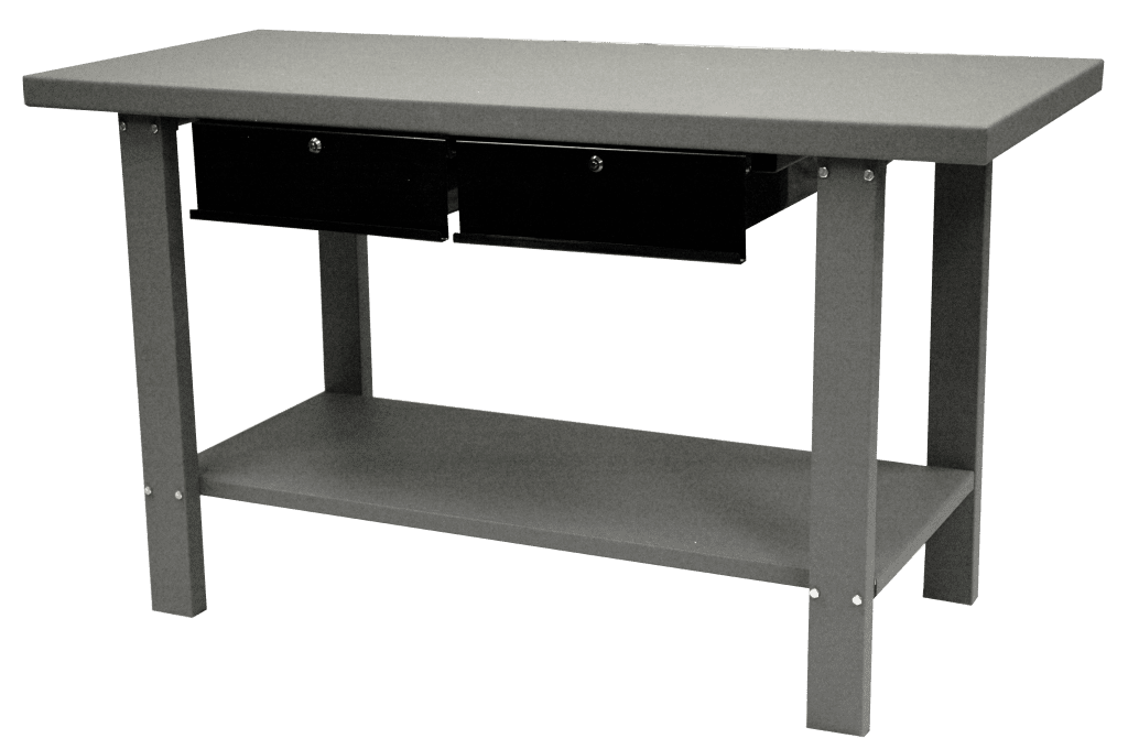 59″ Industrial Steel Workbench with 2 Drawers Workbenches