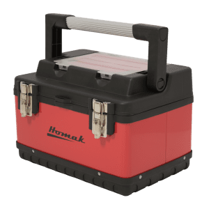 20″ Red Metal Black Plastic Hand Carry Toolbox Hand Carry