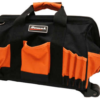 orange and black cloth rolling tool bag