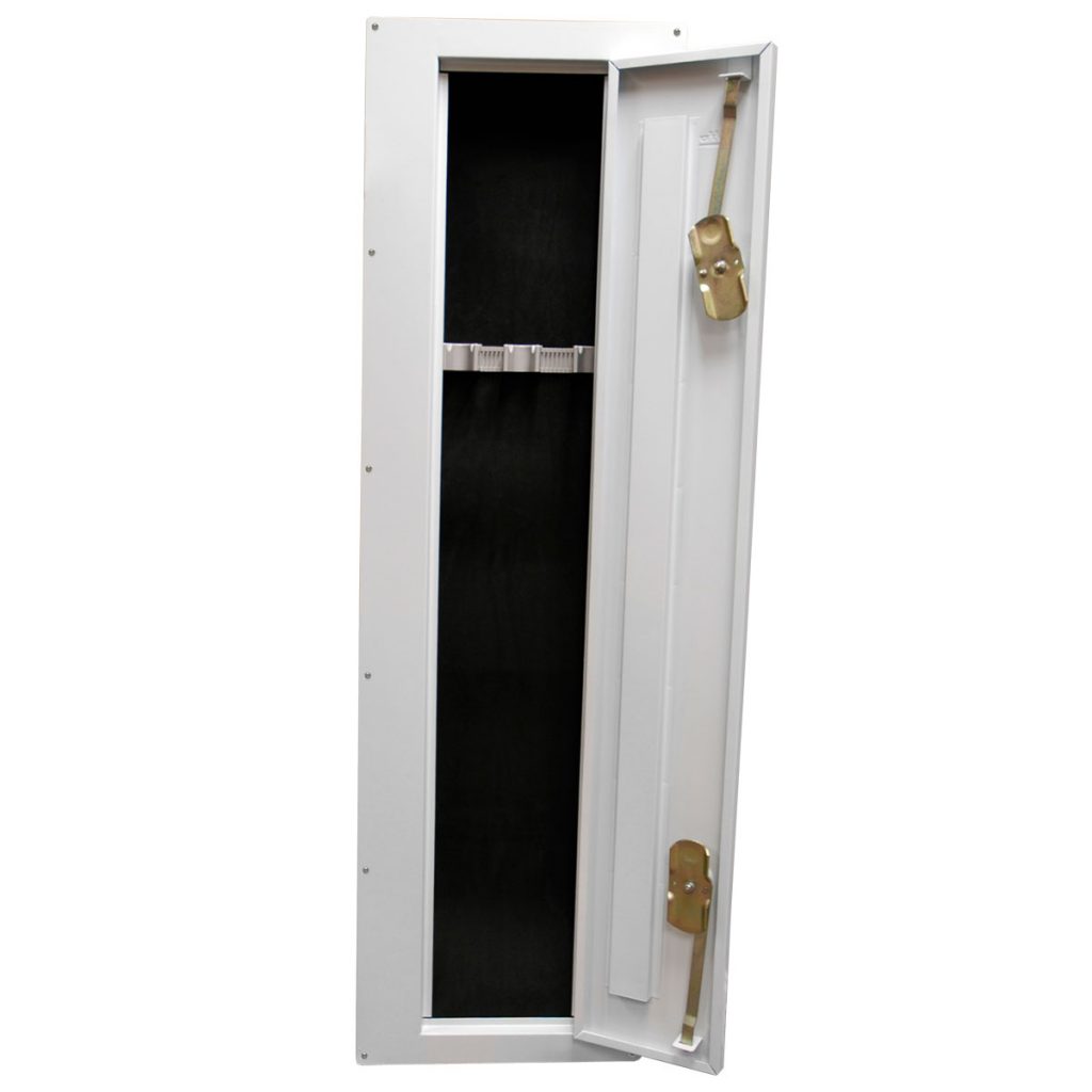 Bonusall In-Wall Gun Safe Between Studs - Fingerprint & Digital Keypad Rifle Safe With Removable Shelves