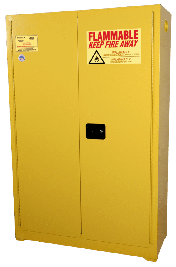45 Gallon Safety Cabinet: Manual Closing Doors Safety 2