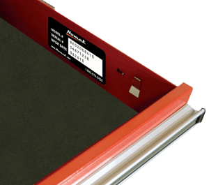 Factory serial number placement for toolbox cylinder replacement