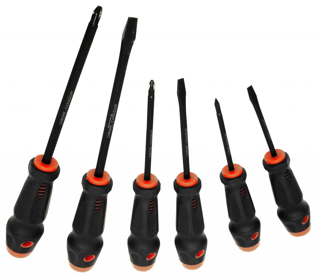 6 PIECE SCREWDRIVER SET WITH RACK Homak Manufacturing