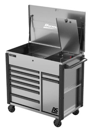 44″ RS Pro 8 Drawer Flip Top Power Service Cart RS Pro